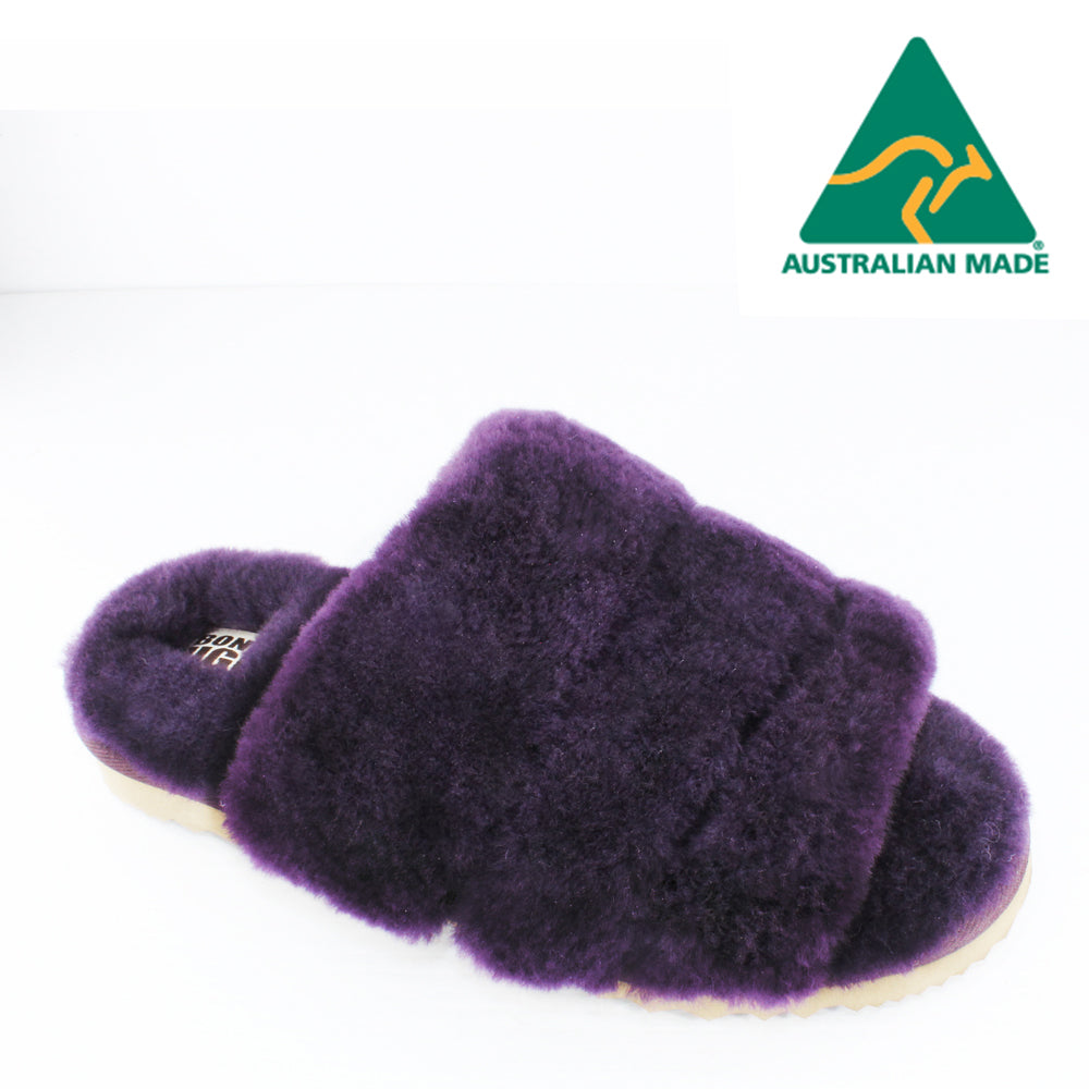 Purple ugg best sale fur slides