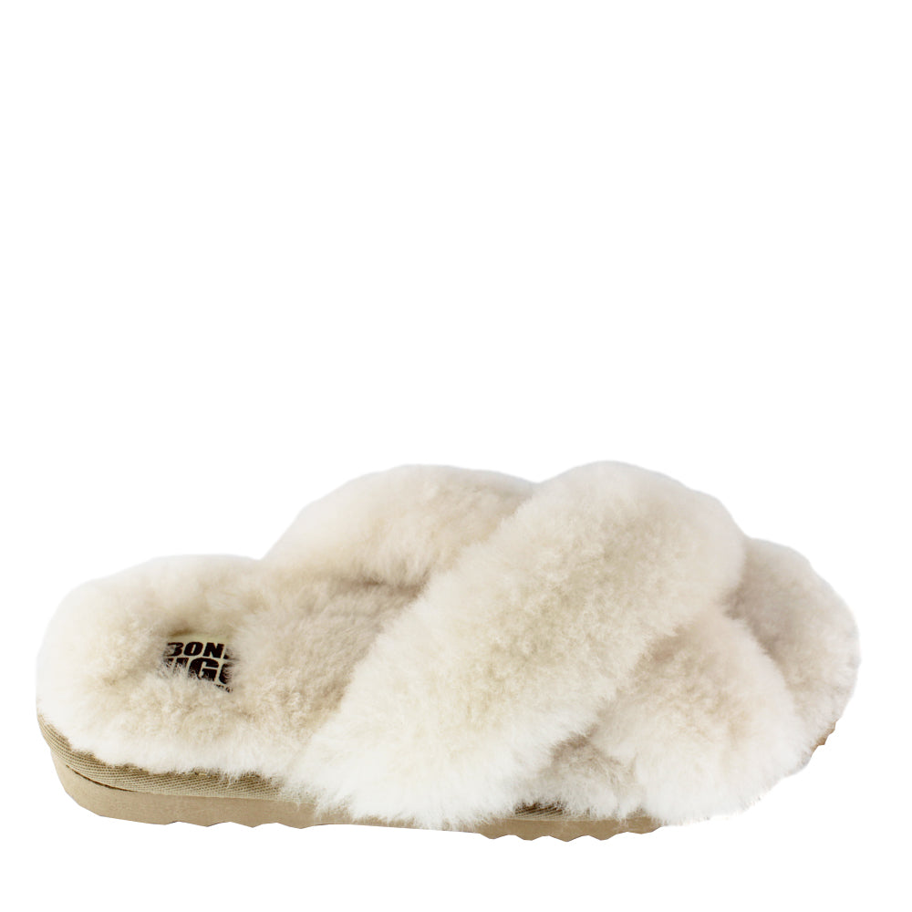 BONDI UGG Australian Made Sheepskin Bronte Cross Slides Bondi Ugg